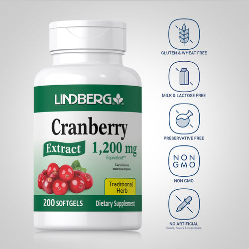 Cranberry Extract, 1200 mg, 200 Softgels Dietary Attributes