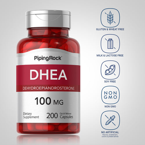 DHEA, 100 mg, 200 Quick Release Capsules Dietary Attributes