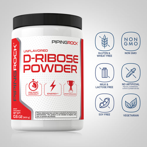 D-Ribose Powder 100% Pure, 10.6 oz (300 g) Bottle Dietary Attribute