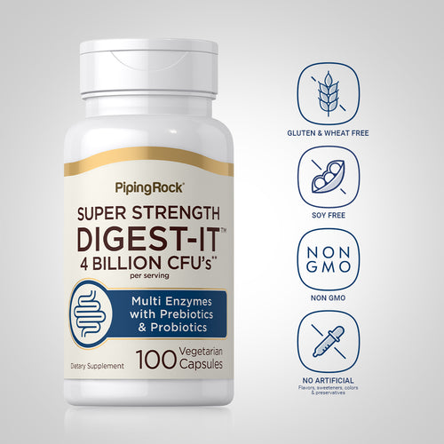 Digest-IT Multi Enzymes Super Strength with Probiotics, 100 Vegetarian Capsules Dietary Attributes