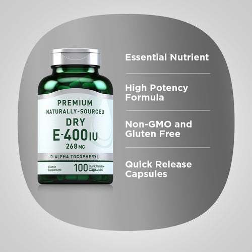 Dry Vitamin E-400 IU (d-Alpha Tocopherol), 100 Quick Release Capsules Benefits