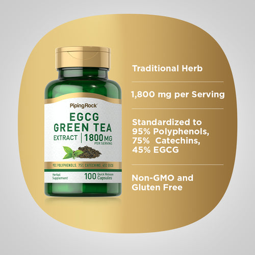 EGCG Green Tea Standardized Extract, 1800 mg (per serving), 100 Quick Release Capsules Benefits