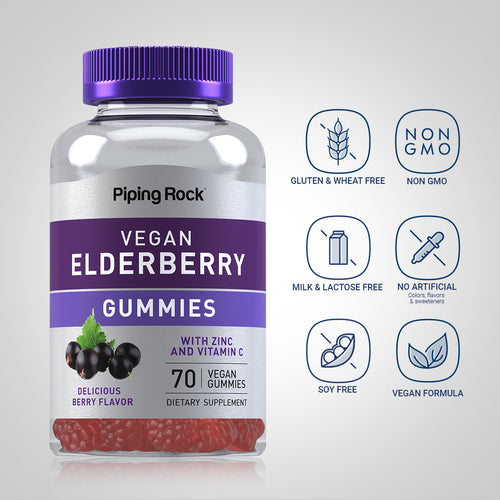 Elderberry Gummies (Delicious Berry), 70 Vegan Gummies Dietary Attributes