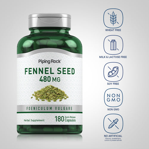 Fennel Seed, 480 mg, 180 Quick Release Capsules Attributes