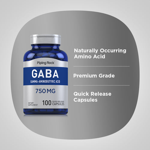 GABA (Gamma-Aminobutyric Acid), 750 mg, 100 Quick Release Capsules Benefits
