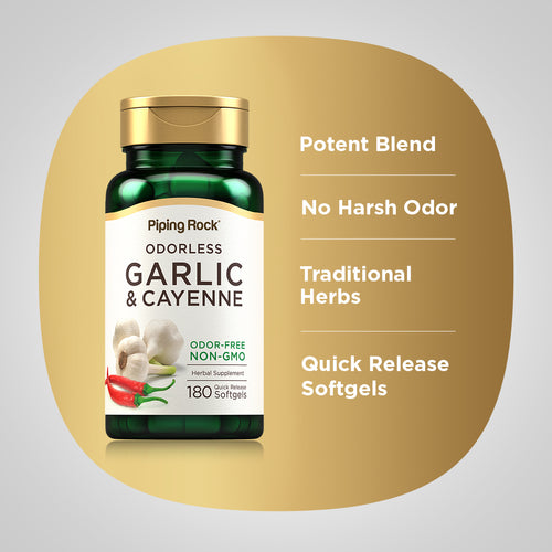Garlic 1000 mg & Cayenne 150 mg, 180 Quick Release Softgels Benefits