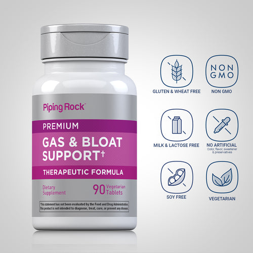 Gas & Bloat Support, 90 Vegetarian Tablets Dietary Attributes