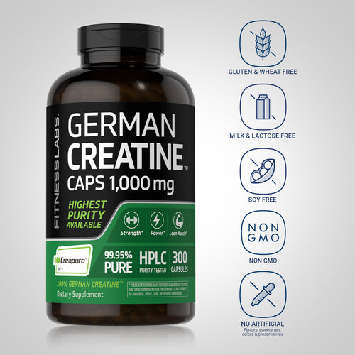 German Creatine Monohydrate (Creapure), 1000 mg, 300 Capsules Dietary Attribute