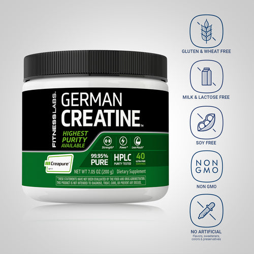 German Creatine Monohydrate (Creapure), 5000 mg (per serving), 7.05 oz (200 g) Bottle Dietary Attribute
