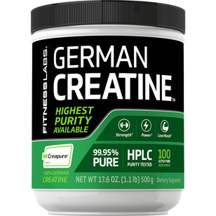 German Creatine Monohydrate (Creapure), 5000 mg (per serving), 1.1 lb (500 g) Bottle