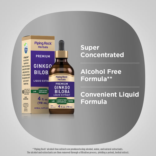 Ginkgo Biloba Liquid Extract Alcohol Free, 4 fl oz (118 mL) Dropper Bottle Benefits