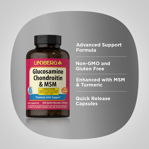 Glucosamine Chondroitin & MSM Plus Turmeric, 200 Quick Release Capsules Benefits