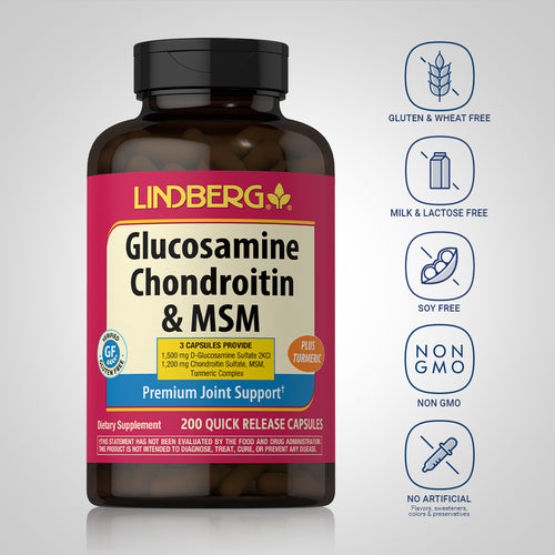 Glucosamine Chondroitin & MSM Plus Turmeric, 200 Quick Release Capsules Dietary Attributes 