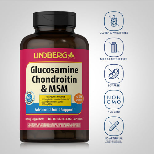 Glucosamine Chondrotin & MSM, 180 Quick Release Capsules Dietary Attributes 