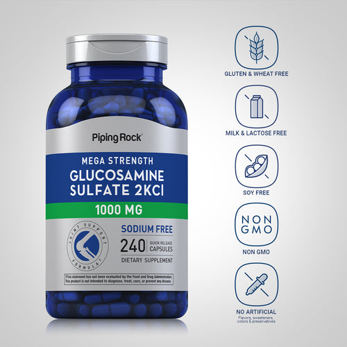 Mega Glucosamine Sulfate, 1000 mg, 240 Quick Release Capsules Dietary Attributes