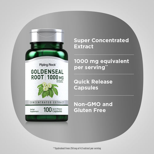 Goldenseal Root, 1000 mg (per serving), 100 Quick Release Capsules Benefits