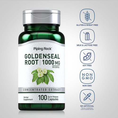 Goldenseal Root, 1000 mg (per serving), 100 Quick Release Capsules Dietary Attributes