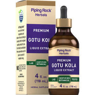 Gotu Kola Liquid Extract Alcohol Free, 4 fl oz (118 mL) Dropper Bottle