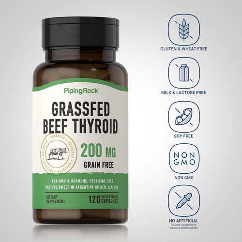 Grass Fed Beef Thyroid, 200 mg, 120 Quick Release Capsules Dietary Attribute