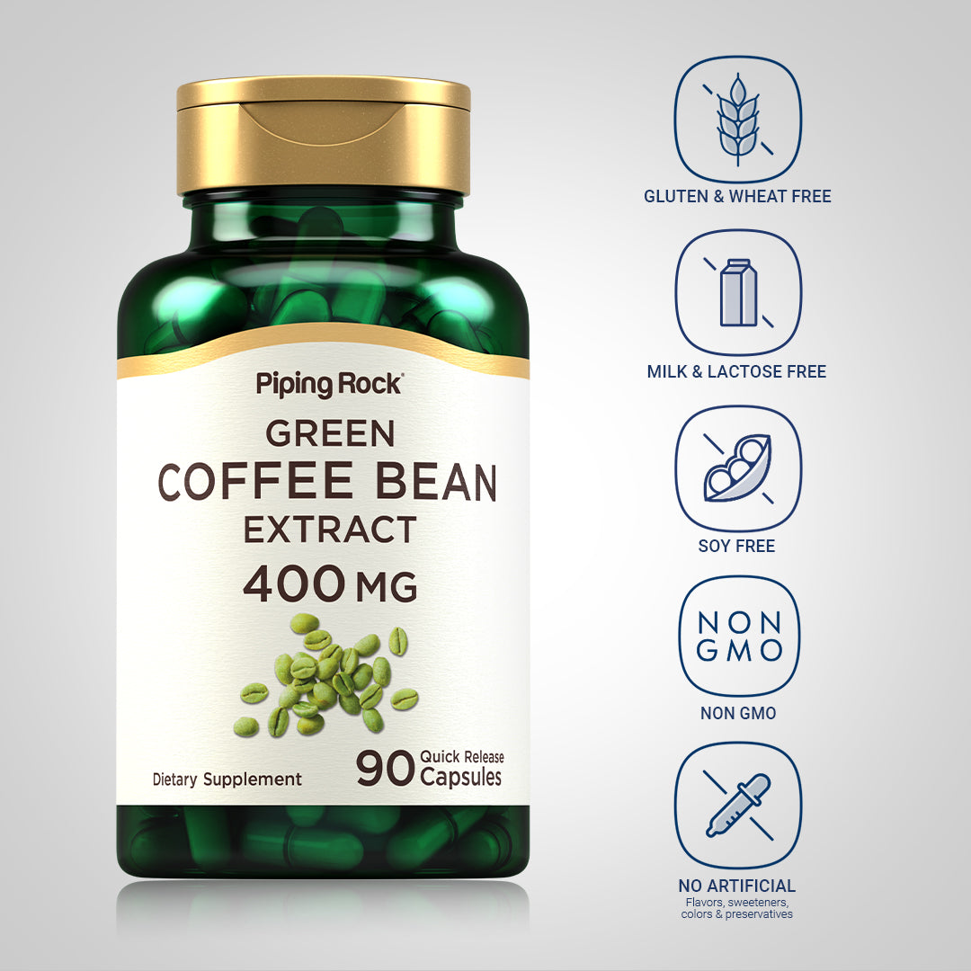 Green Coffee Bean 50% Chlorogenic Acid, 400 mg, 90 Quick Release Capsu