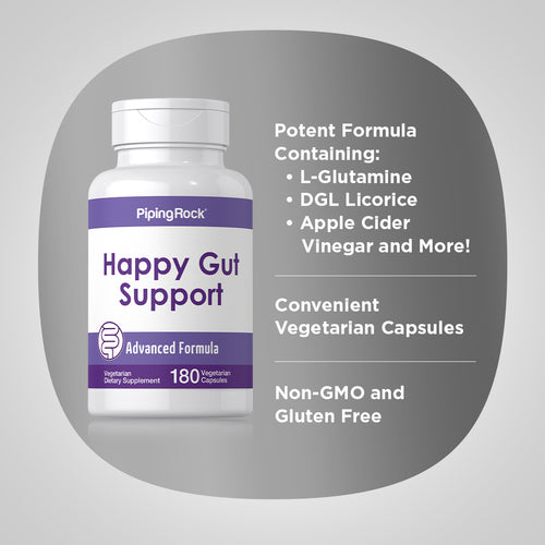 Happy Gut Support, 180 Vegetarian Capsules benefits