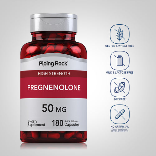 High Strength Pregnenolone, 50 mg, 180 Quick Release Capsules Dietary Attributes