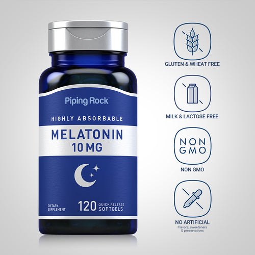 Highly Absorbable Melatonin, 10 mg, 120 Quick Release Softgels Dietary Attributes
