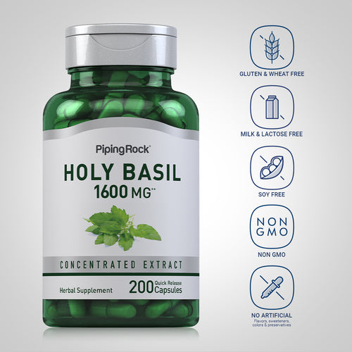 Holy Basil Tulsi, 1600 mg, 200 Quick Release Capsules Dietary Attributes