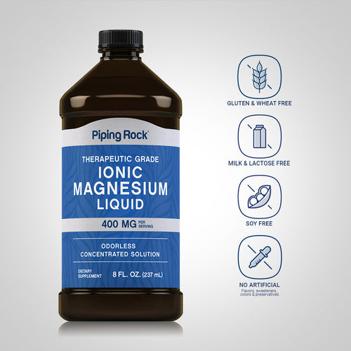 Ionic Magnesium Liquid, 400 mg (per serving), 8 fl.oz (237 mL) Bottle Dietary Attributes