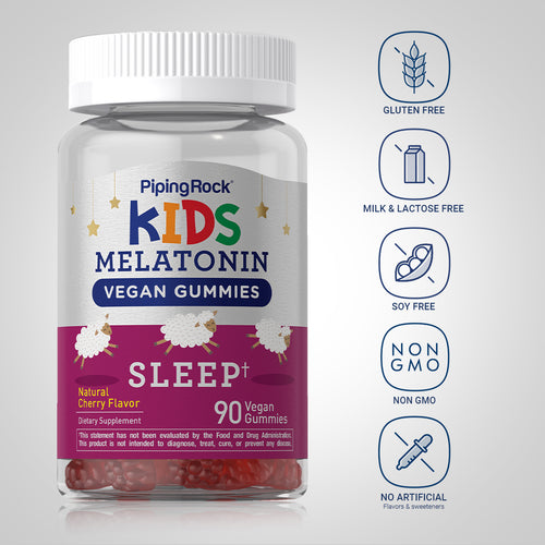 Kids Sleep Melatonin Gummies (Natural Cherry), 90 Vegan Gummies Dietary Attributes