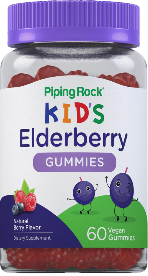 Kids Elderberry Gummies (Berry), 60 Vegan Gummies