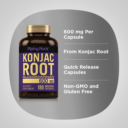 Konjac Root Fiber Glucomannan, 600 mg, 180 Quick Release Capsules Benefits