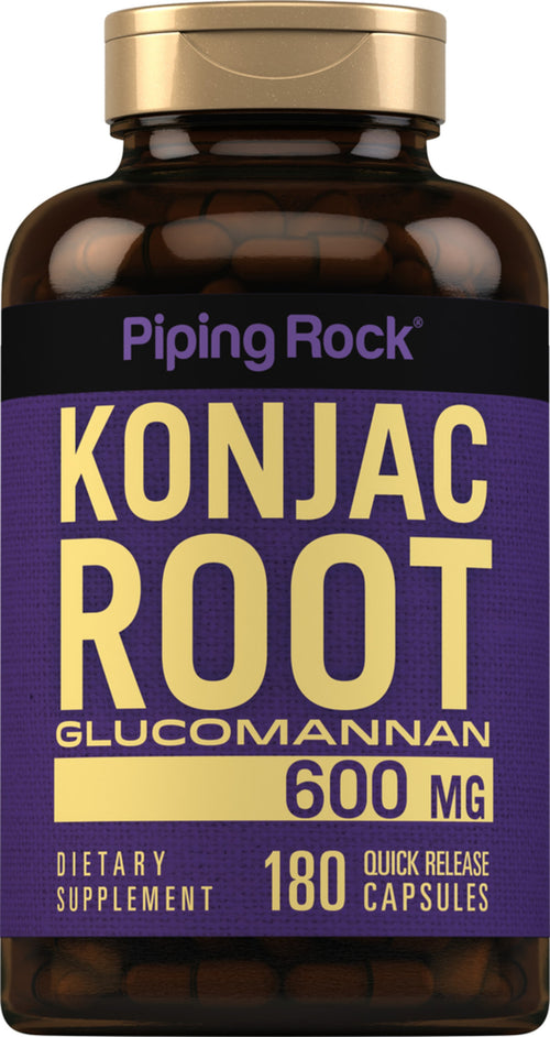 Konjac Root Fiber Glucomannan, 600 mg, 180 Quick Release Capsules