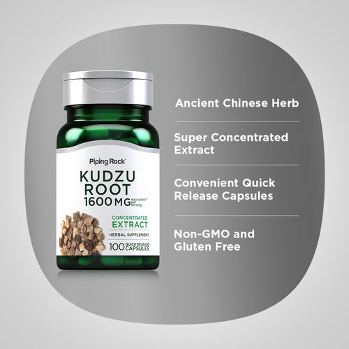 Kudzu Root, 1600 mg (per serving), 100 Quick Release Capsules Benefits