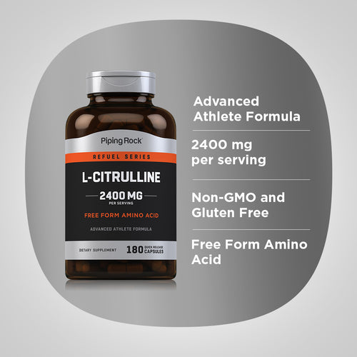 L-Citrulline, 2400 mg (per serving), 180 Quick Release Capsules Benefits