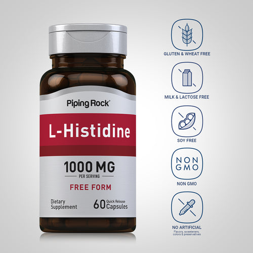 L-Histidine, 1000 mg (per serving), 60 Quick Release Capsules Dietary Attributes