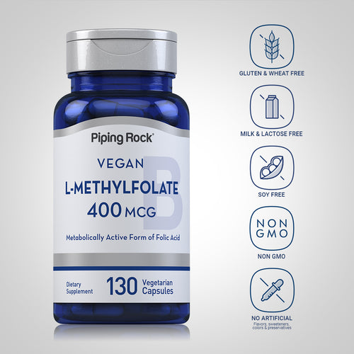 L-Methylfolate, 400 mcg, 200 Vegetarian Capsules Dietary Attributes