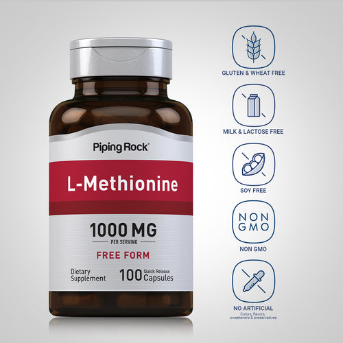 L-Methionine, 1000 mg (per serving), 100 Quick Release Capsules Dietary Attributes