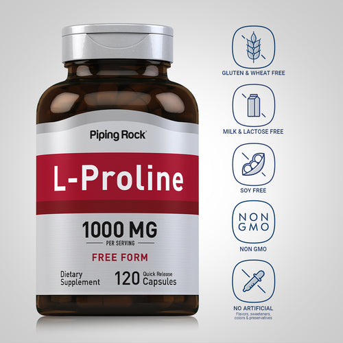 L-Proline, 1000 mg (per serving), 120 Quick Release Capsules Dietary Attributes