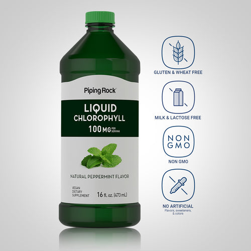 Liquid Chlorophyll (Natural Peppermint), 100 mg (per serving), 16 fl oz (473 mL) Bottle Dietary Attributes