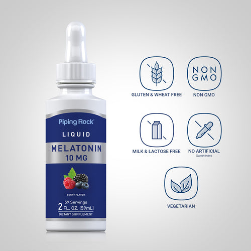 Liquid Melatonin 10 mg, 2 fl oz (59 mL) Dropper Bottle Dietary Attributes