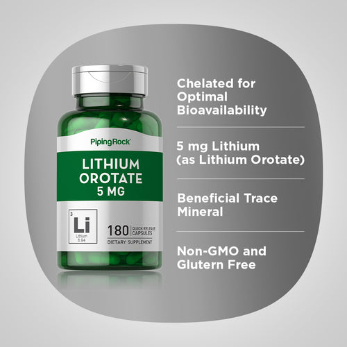 Lithium Orotate, 5 mg, 180 Quick Release Capsules Benefits