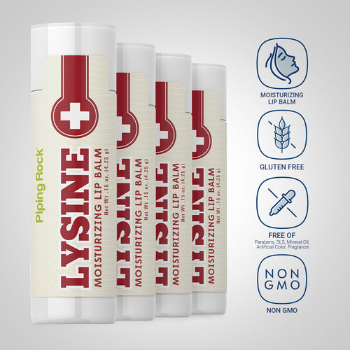 Lysine Lip Balm, (4 pack), 0.15 oz (4.25 g) Tube Dietary Attributes