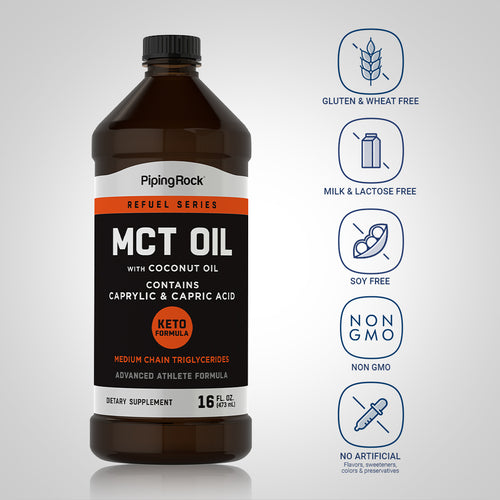 MCT Oil (Medium Chain Triglycerides) with Coconut Oil, 16 fl oz (473 mL) Bottle Dietary Attributes