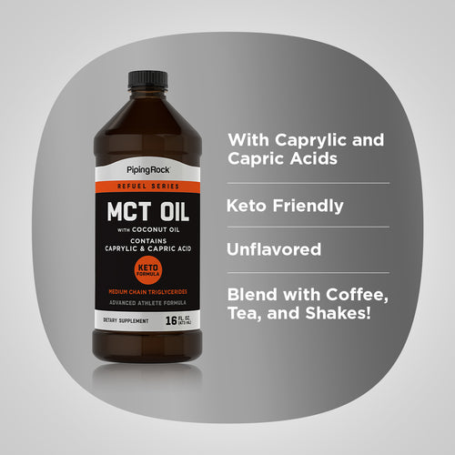MCT Oil (Medium Chain Triglycerides) with Coconut Oil, 16 fl oz (473 mL) Bottle Benefits