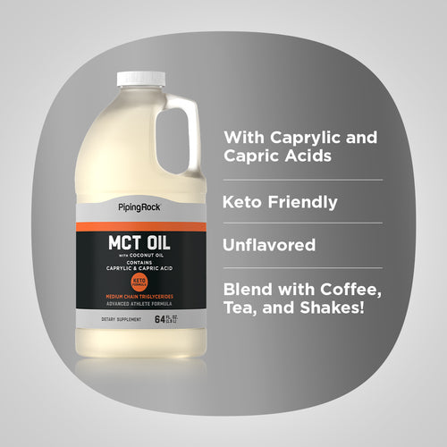 MCT Oil (Medium Chain Triglycerides) with Coconut Oil, 64 fl oz (1.9 L) Bottle Benefits