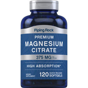 Magnesium Citrate, 375 mg (per serving), 120 Quick Release Softgels Bottle