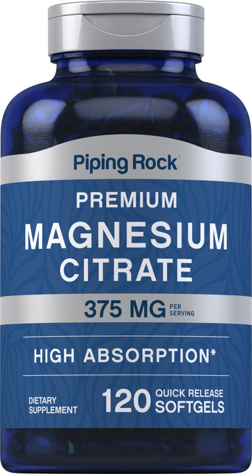 Magnesium Citrate, 375 mg (per serving), 120 Quick Release Softgels Bottle