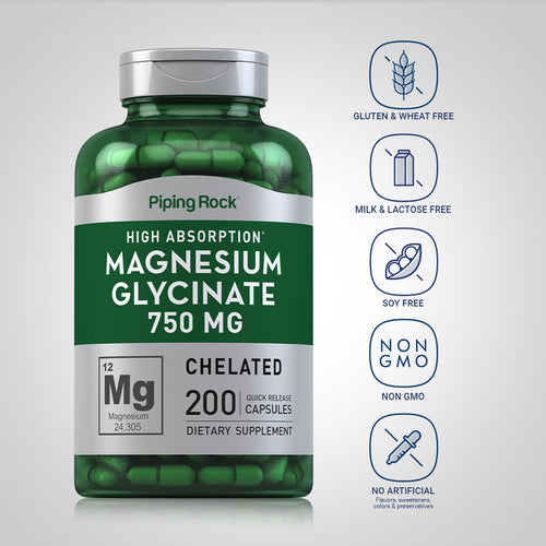 Magnesium Glycinate, 750 mg, 200 Quick Release Capsules Dietary Attributes