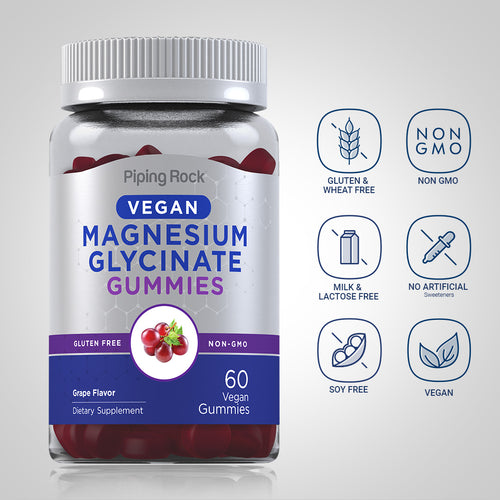 Magnesium Glycinate (Grape), 60 Vegan Gummies Dietary Attributes